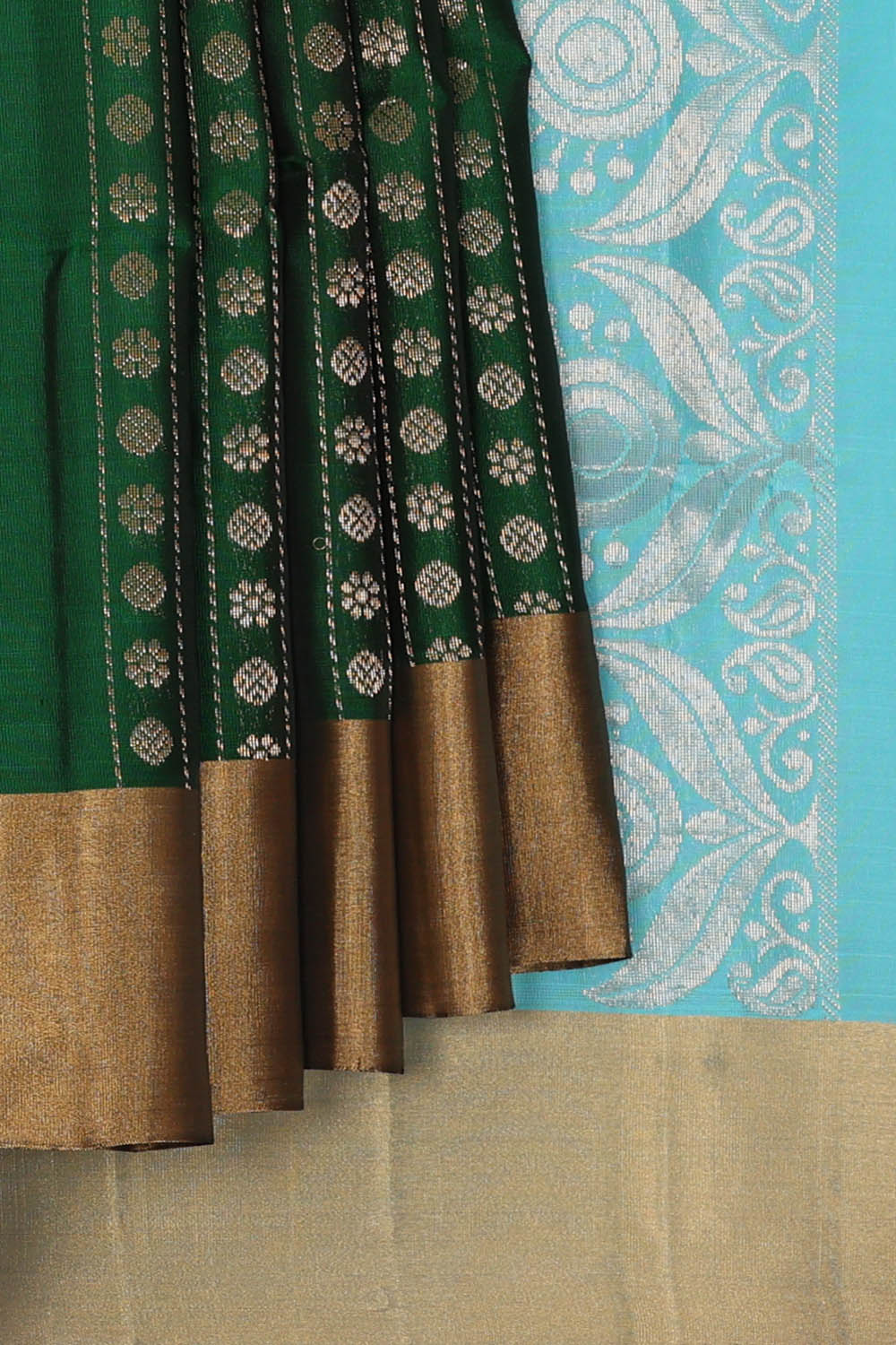Image of Bottle-Green South Silk Saree