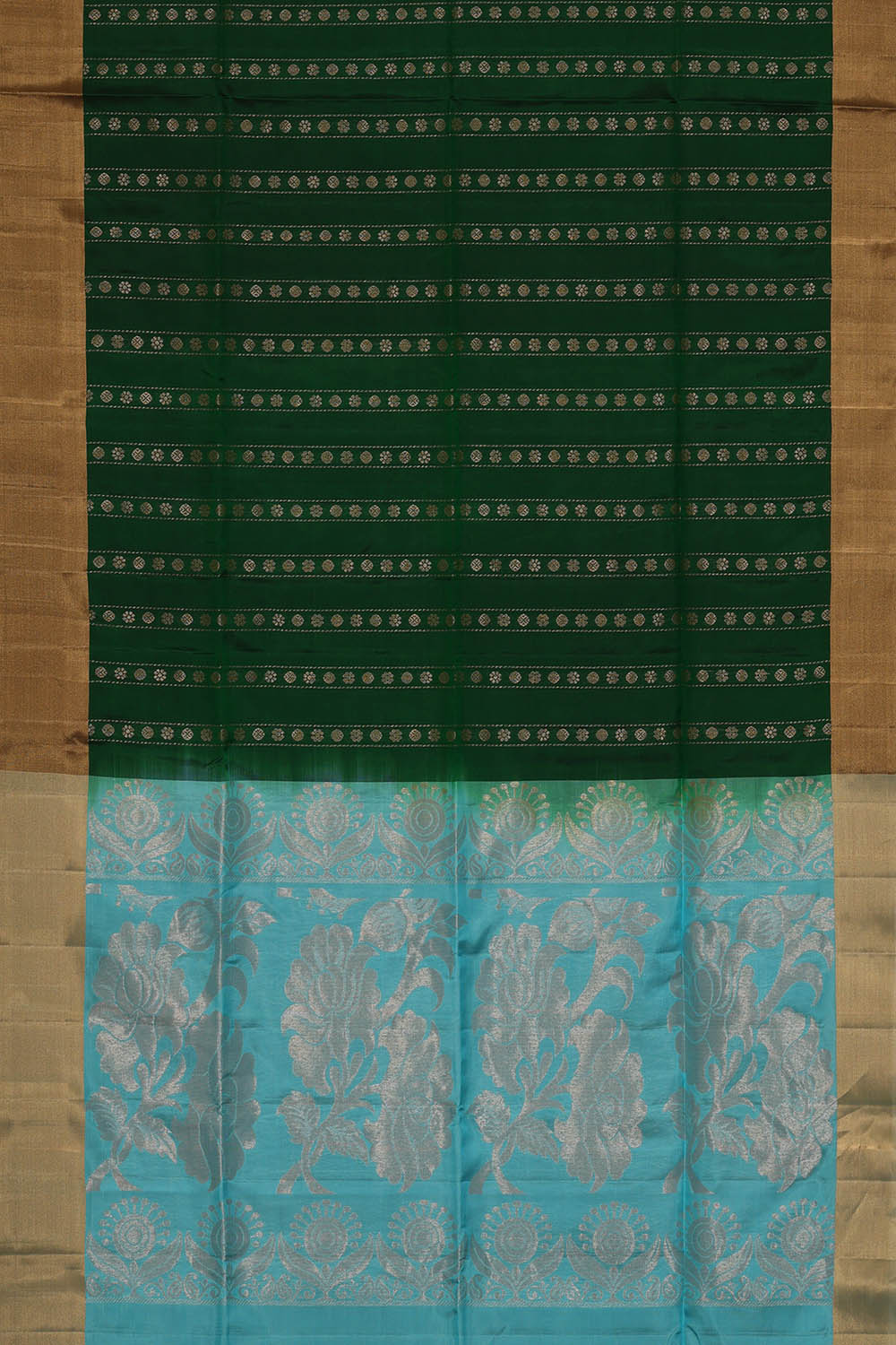 Image of Bottle-Green South Silk Saree