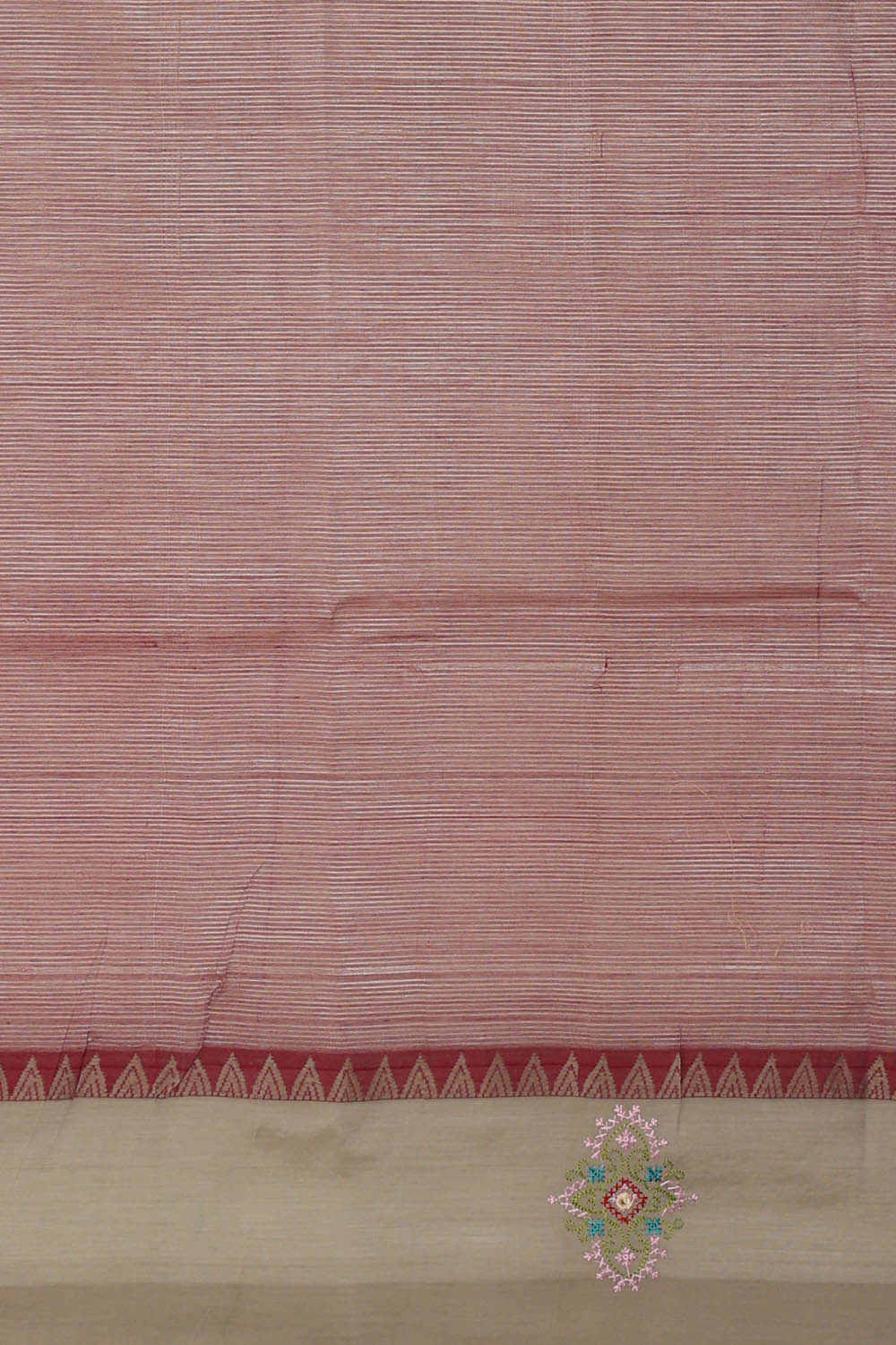 Image of Maroon Mangalgiri Embroidery Silk Saree