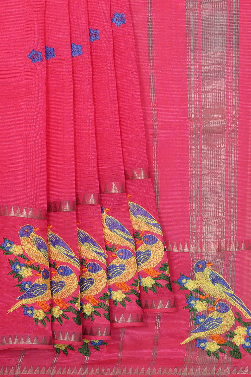 Image of Pink Mangalgiri Silk Saree