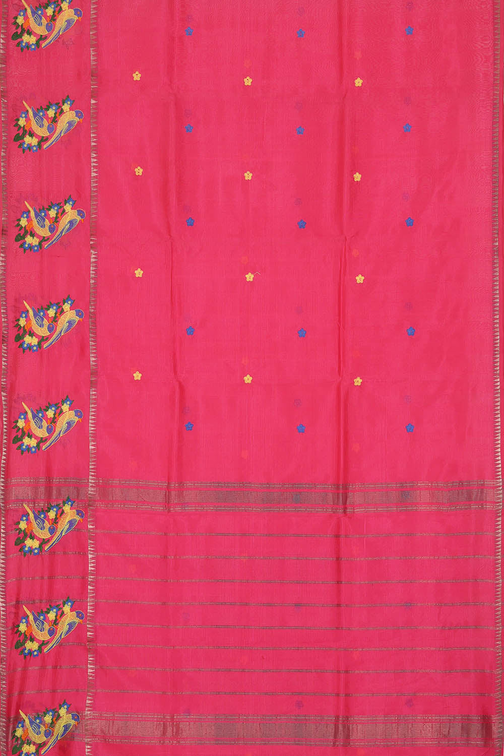 Image of Pink Mangalgiri Silk Saree