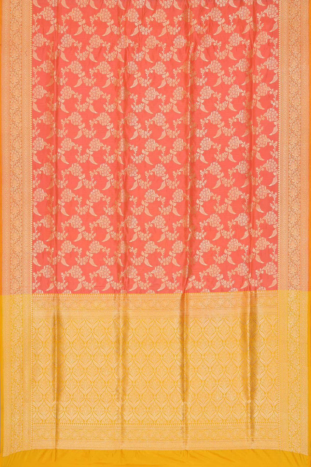 Image of Onion-Pink Banarasi Silk Saree