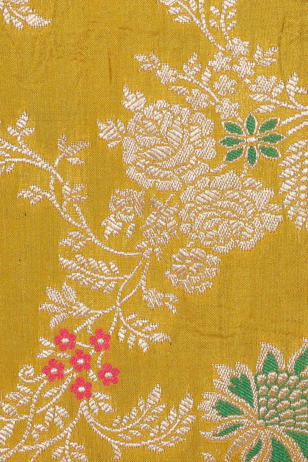 Image of Fenugreek-Green Banarasi Silk Saree