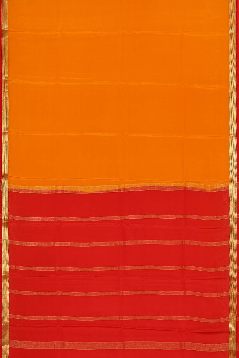 Image of Orange Pure Silk Saree