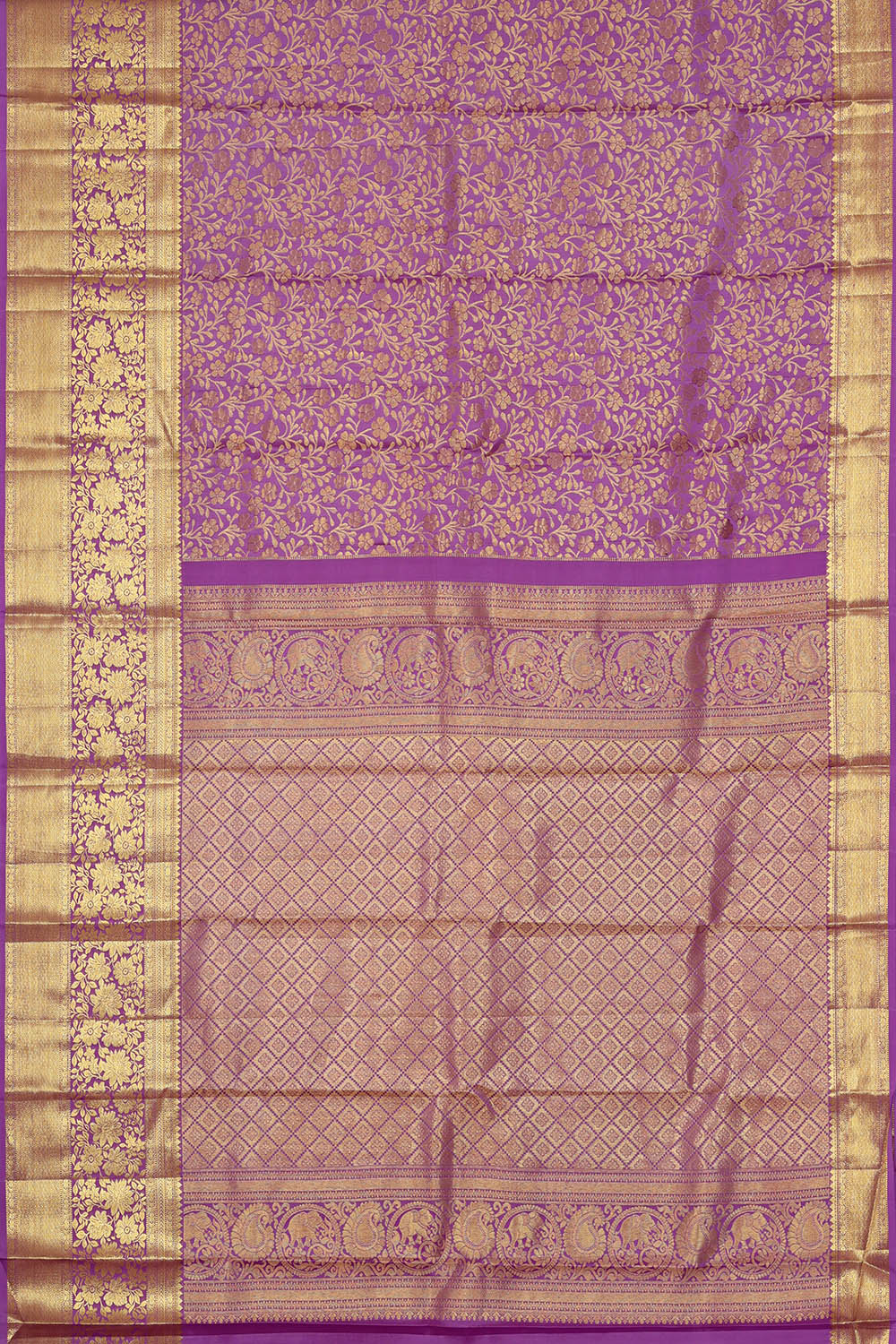 Image of Purple South Silk Brocade Saree