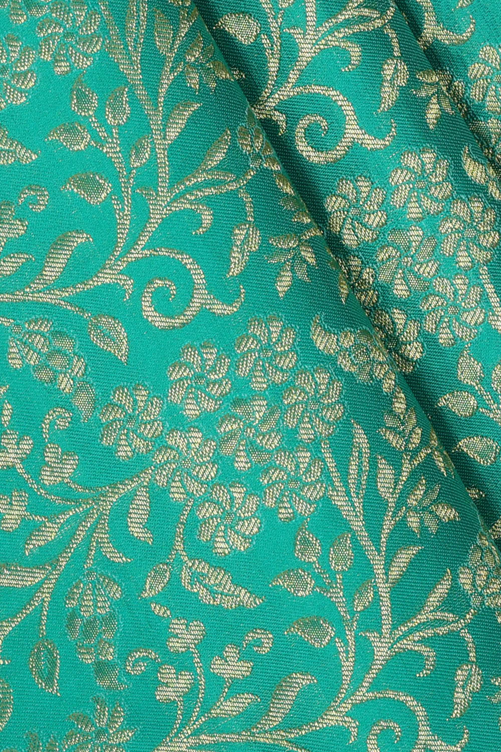 Image of Sea-Blue South Silk Brocade Saree