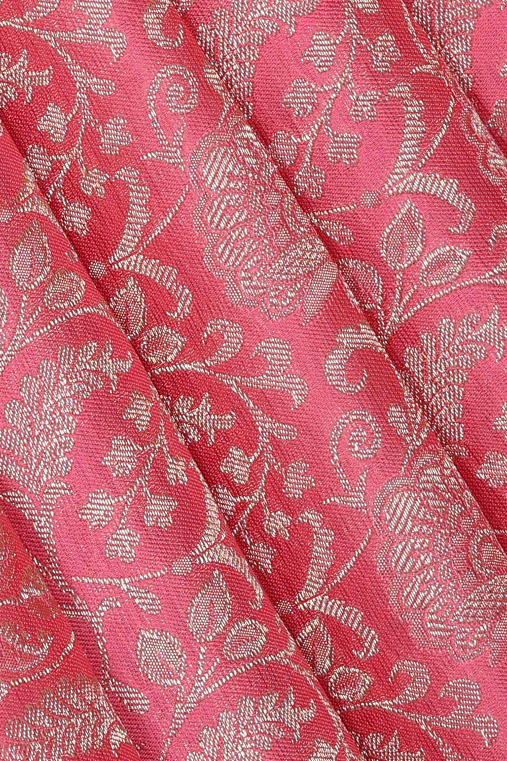 Image of Rose-Pink South Silk Brocade Saree