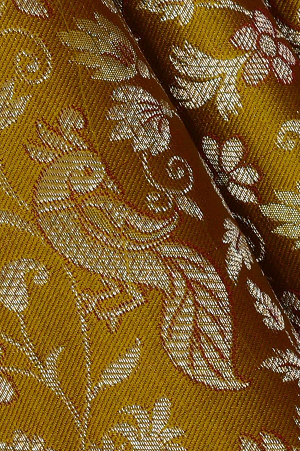 Image of Moss-Green South Silk Brocade Saree