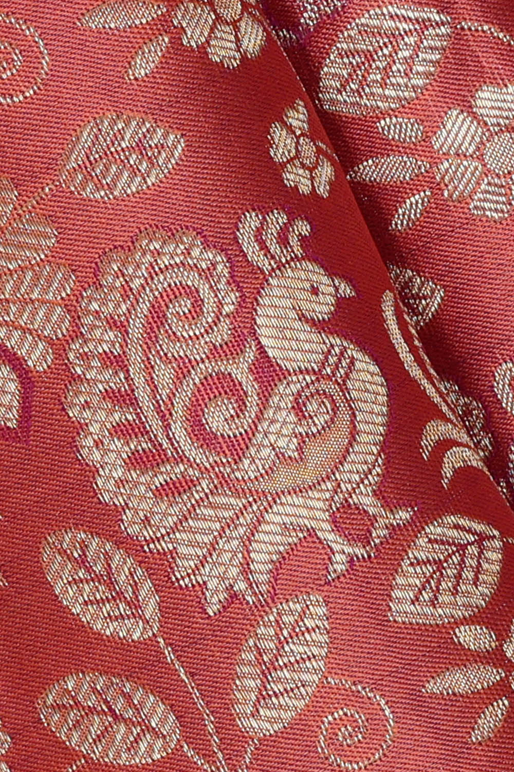 Image of Peach South Silk Brocade Saree