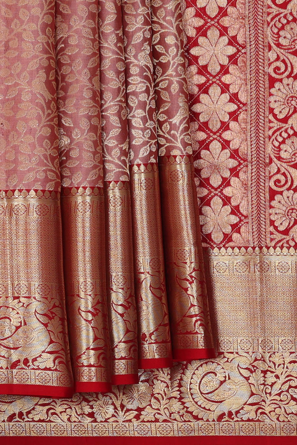 Image of Mauve South Silk Brocade Saree