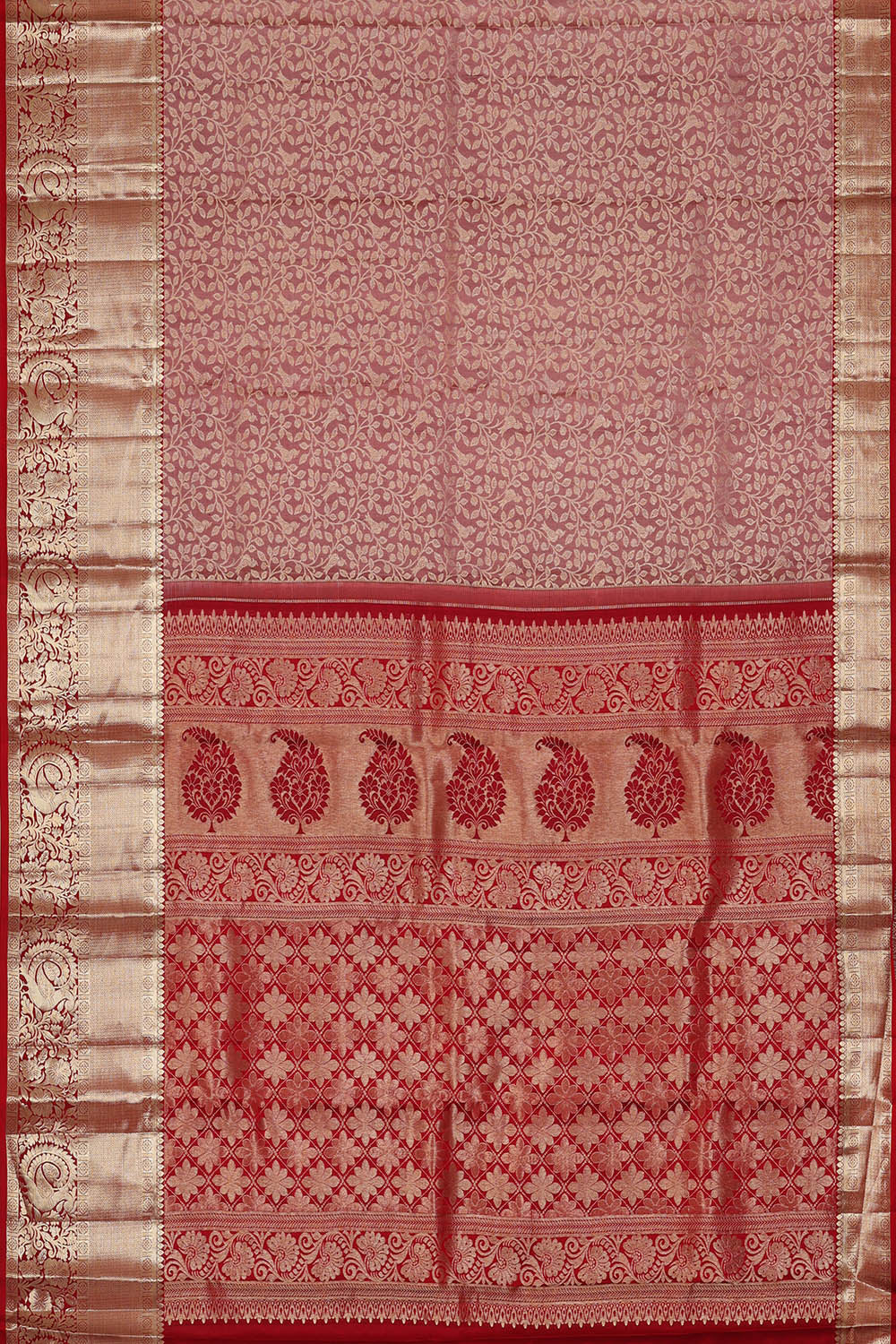 Image of Mauve South Silk Brocade Saree