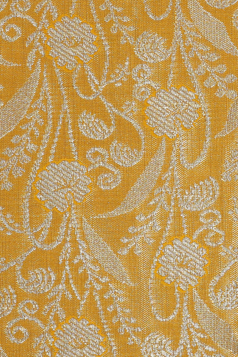 Image of Yellow Kanchipattu Tissue Brocade Saree