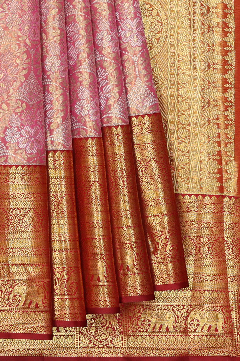 Image of Purple Kanchipattu Tissue Brocade Saree