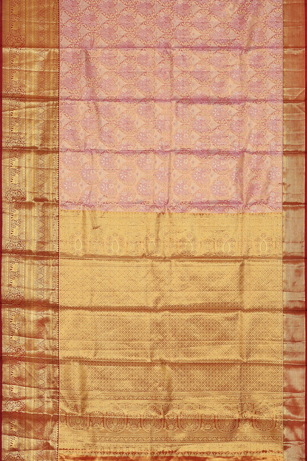 Image of Purple Kanchipattu Tissue Brocade Saree