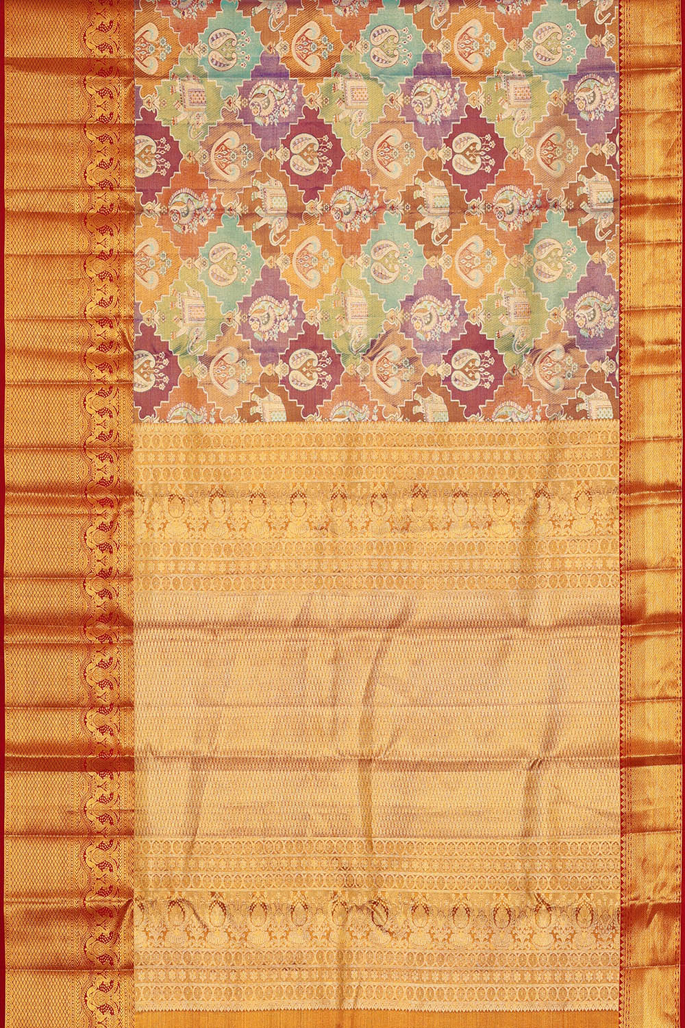 Image of Kanchipattu Purple Tissue Brocade Saree
