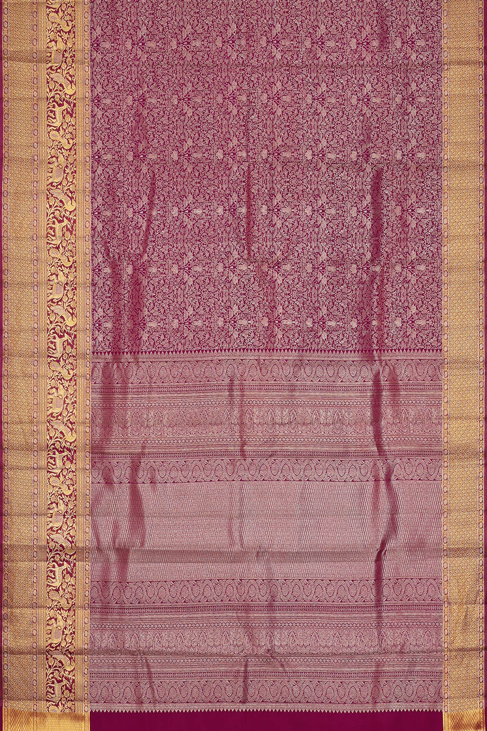 Image of Kanchipattu Purple Brocade saree