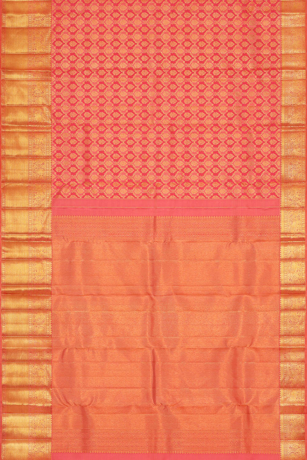 Image of Peach Kanchipattu Brocade Saree