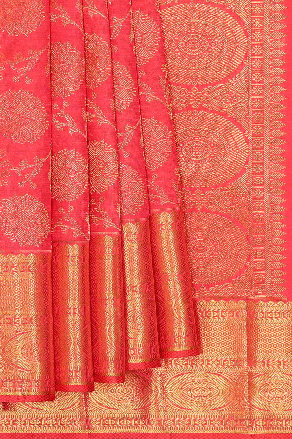 Image of Fuchsia-Pink Kanchipattu Brocade Saree