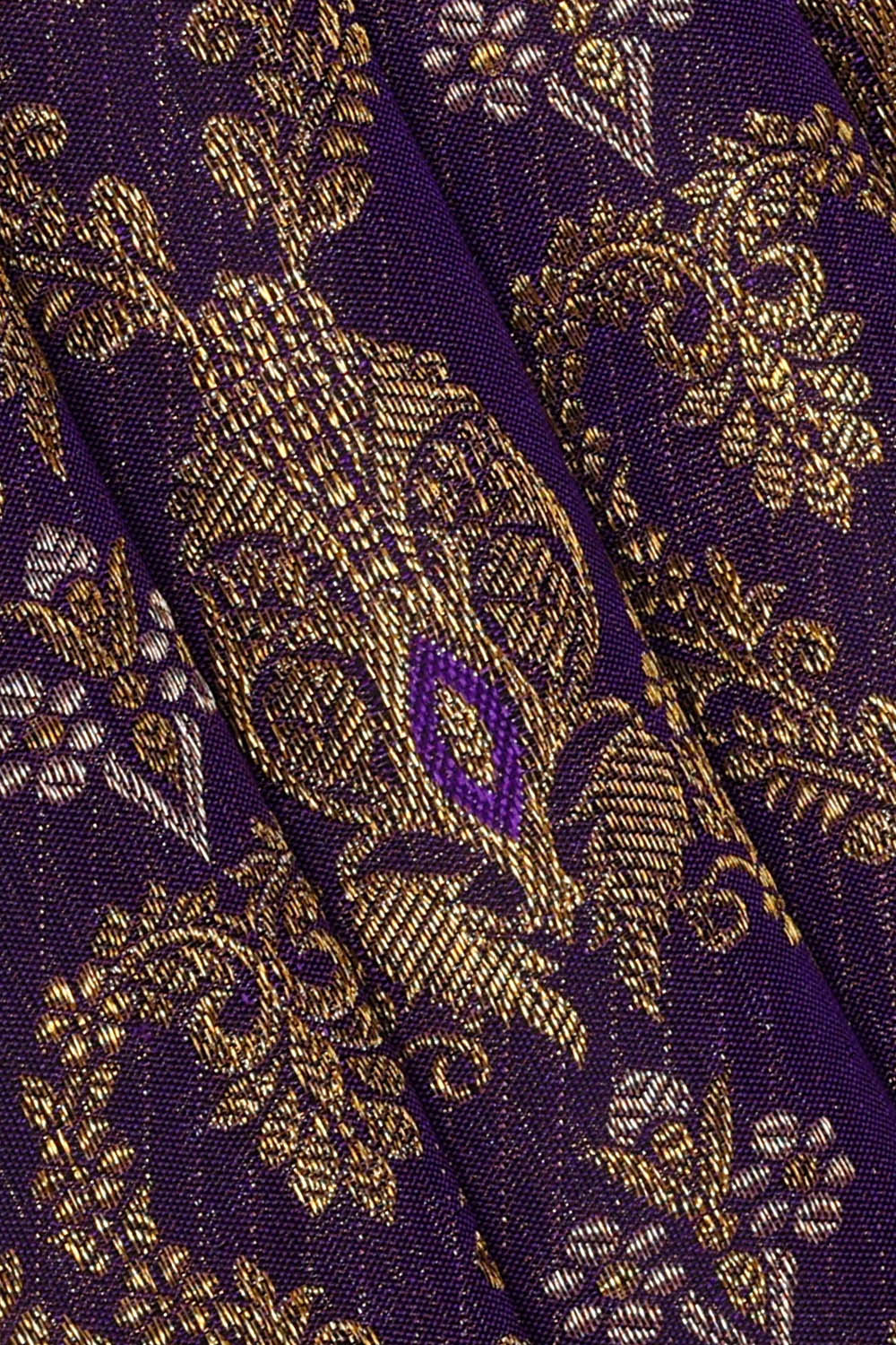 Image of Kanchipattu Purple Brocade Saree