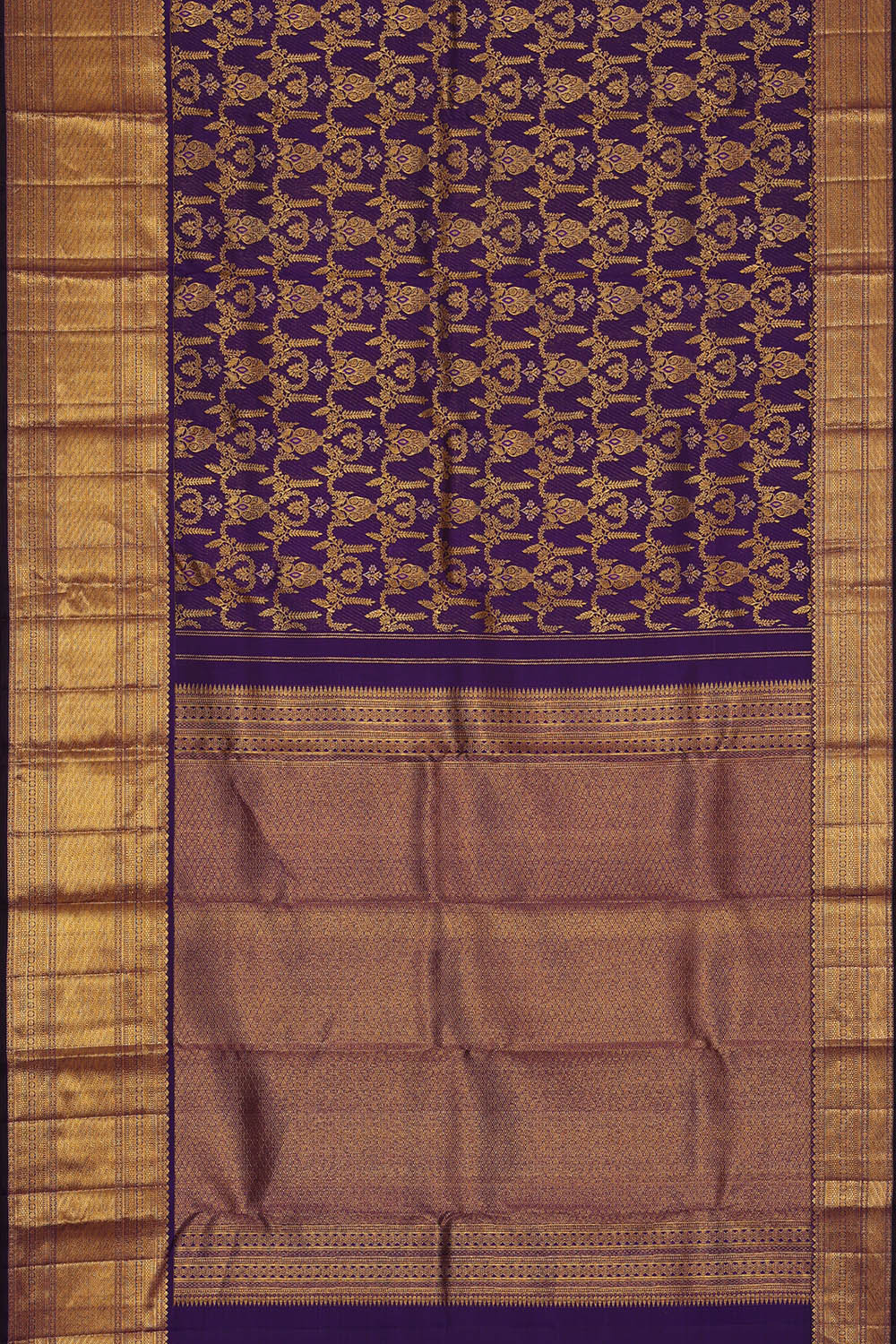Image of Kanchipattu Purple Brocade Saree