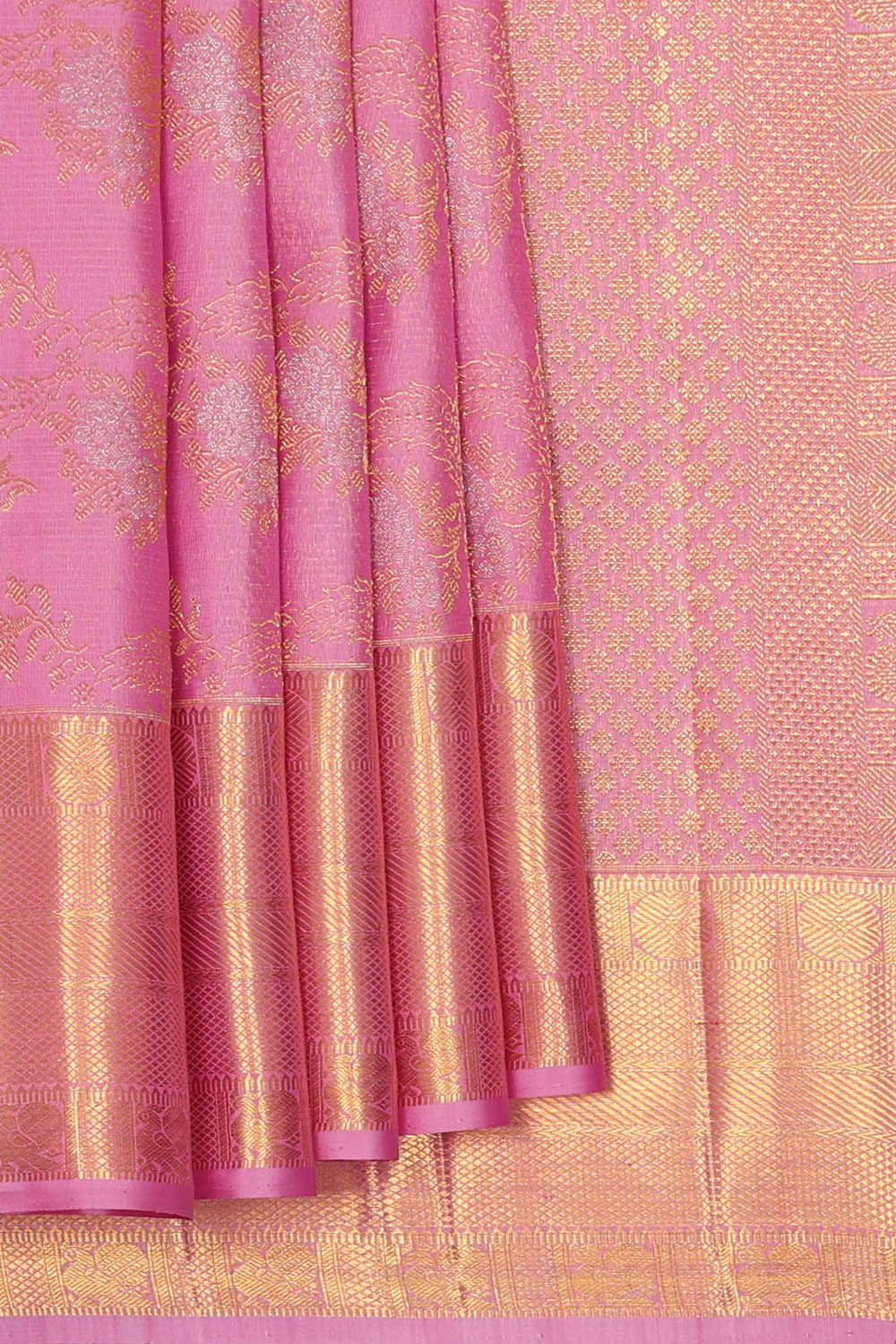Image of Pink Kanchipattu Brocade Saree