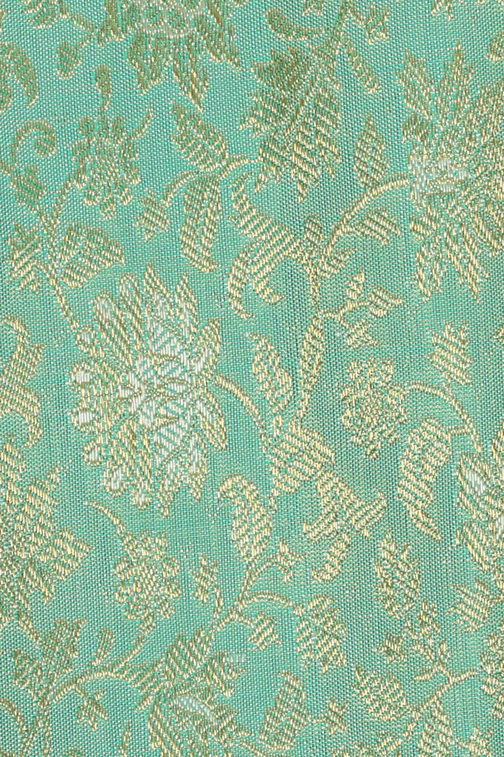 Image of Sea-Blue South Silk Brocade Saree