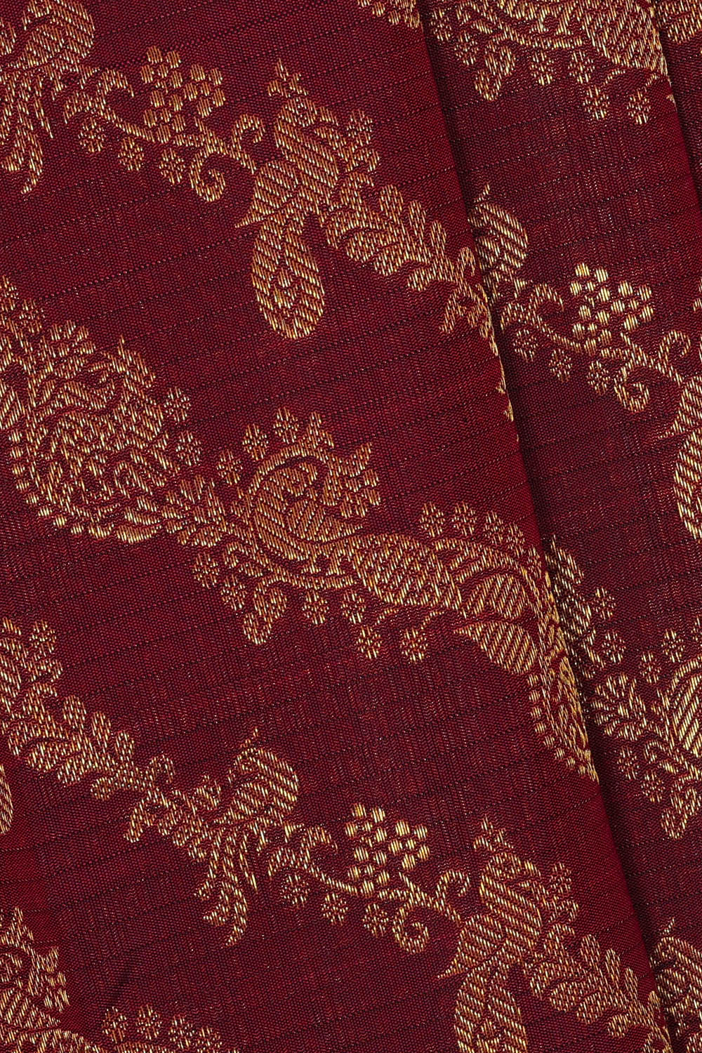 Image of Maroon Brocade Kanchipattu Saree