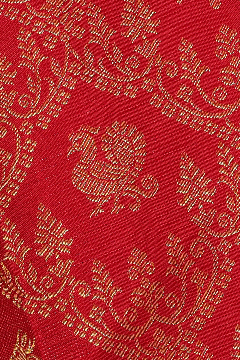Image of Red Kanchipattu Brocade Saree