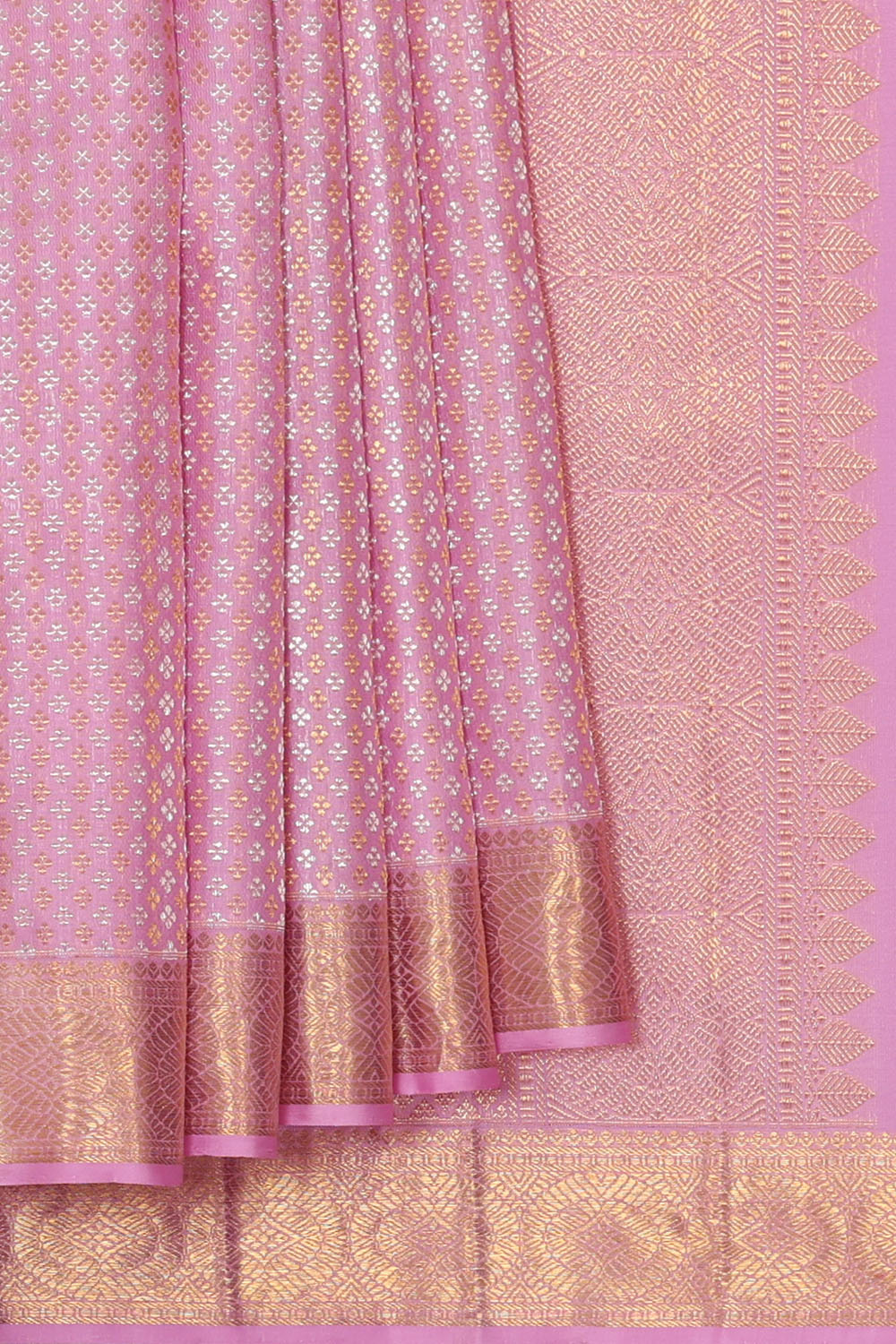 Image of Lavender Kanchipattu Brocade Silk Saree