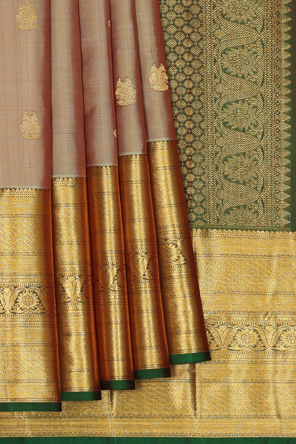 Image of Onion-Pink Kanchipattu Saree