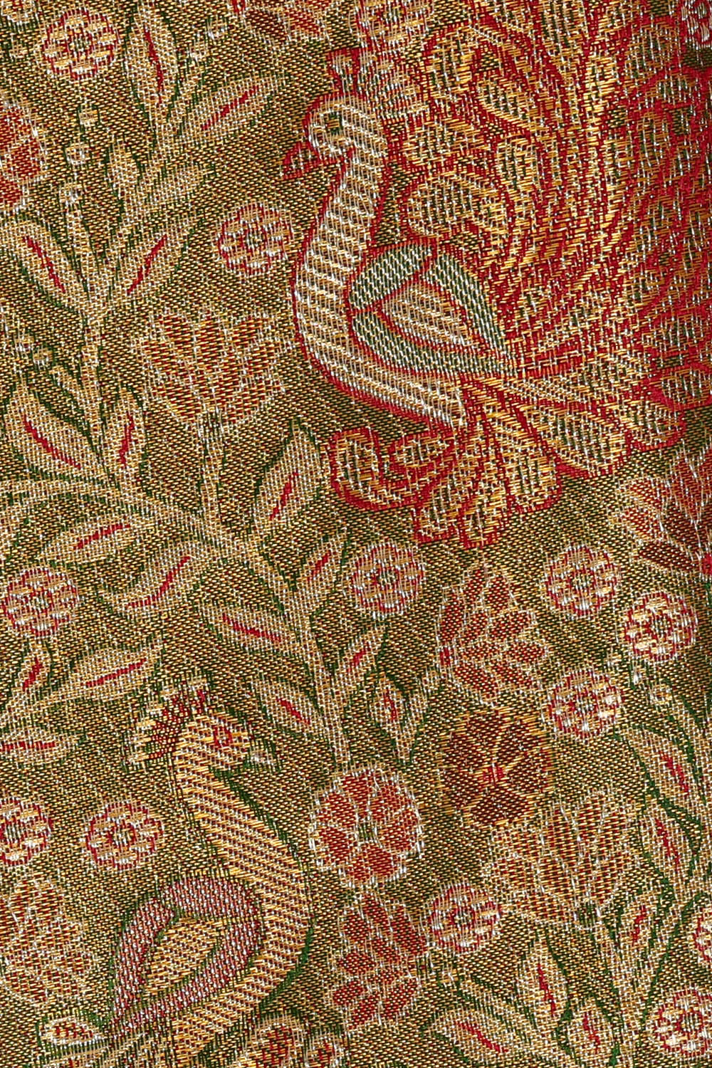 Image of Green Kanchipattu Tissue Brocade Saree