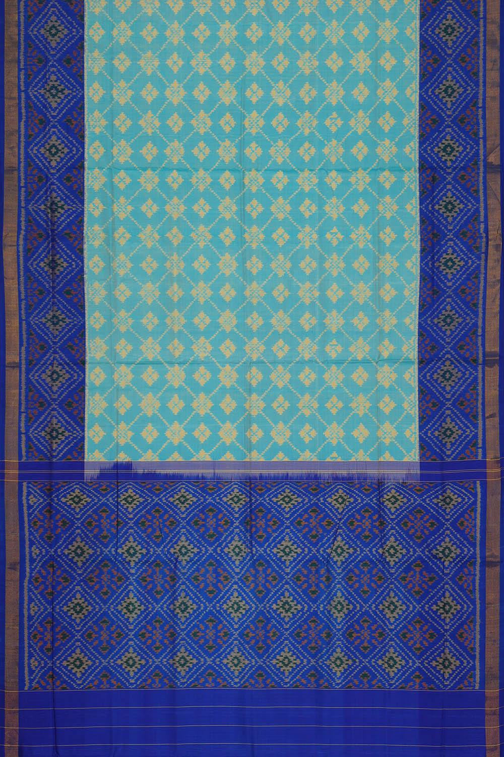 Image of Sky-Blue Rajkot Silk Saree