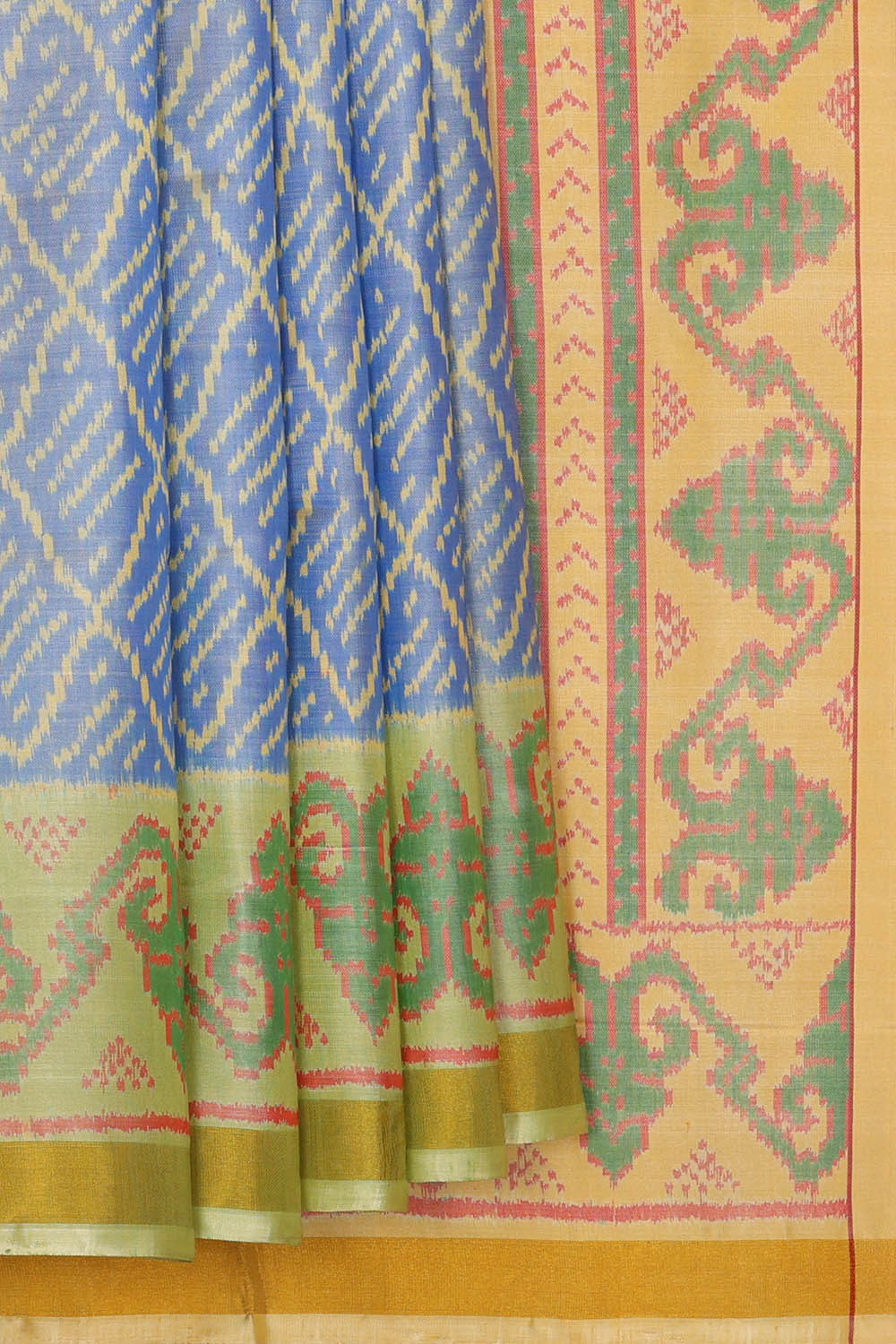 Image of Smoky Blue Rajkot Silk Saree