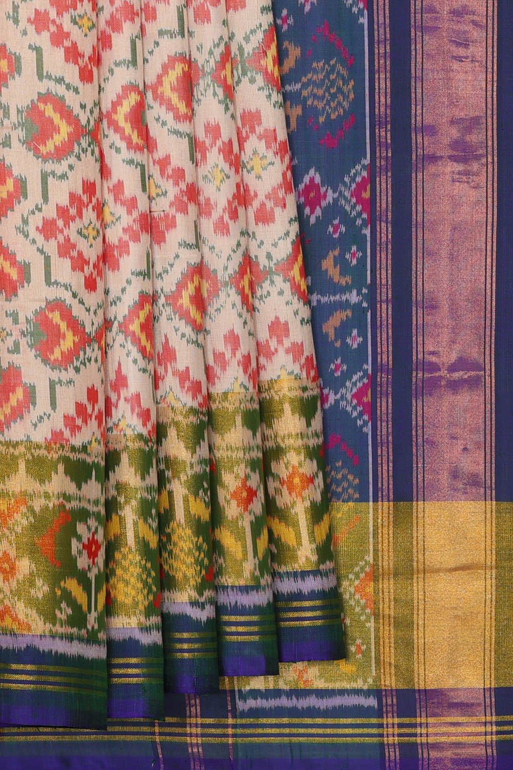 Image of Off-White Rajkot Silk Saree