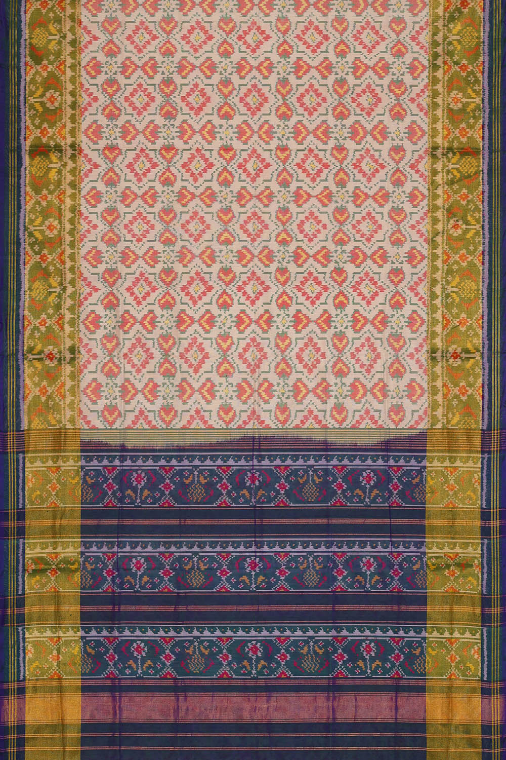 Image of Off-White Rajkot Silk Saree