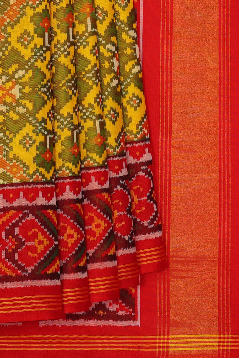 Image of Yellow Rajkot Silk Saree