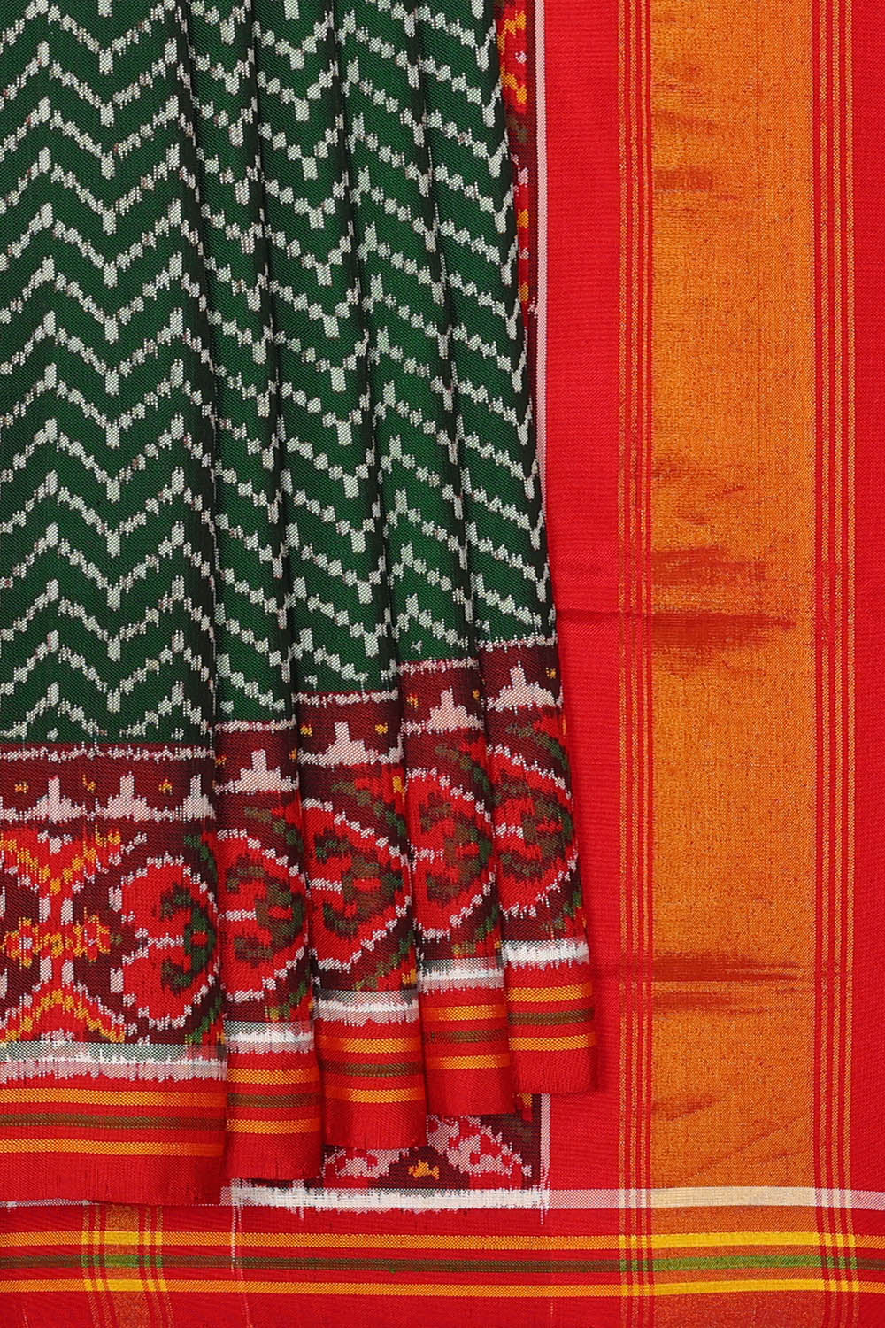 Image of Green Rajkot Silk Saree