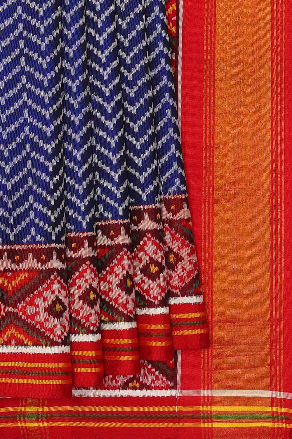 Image of Navy-Blue Rajkot Silk Saree