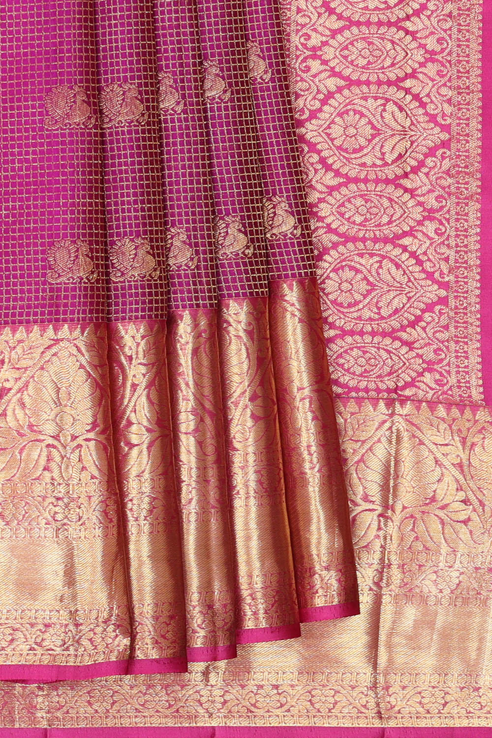 Image of Kanchipattu Purple Kattam Saree