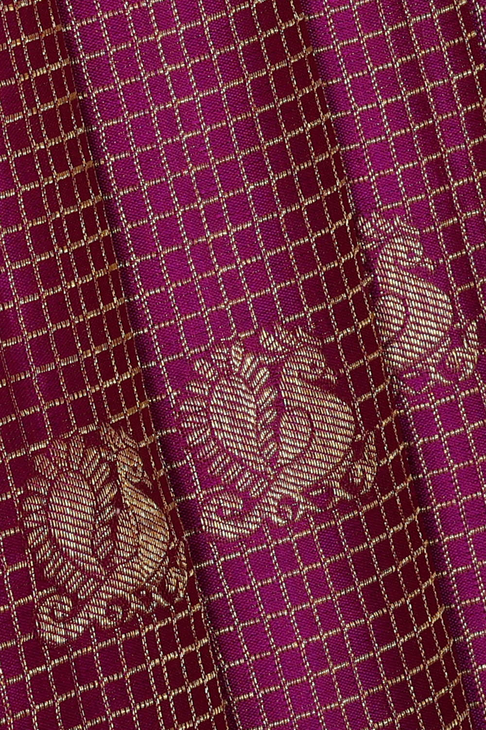 Image of Kanchipattu Purple Kattam Saree