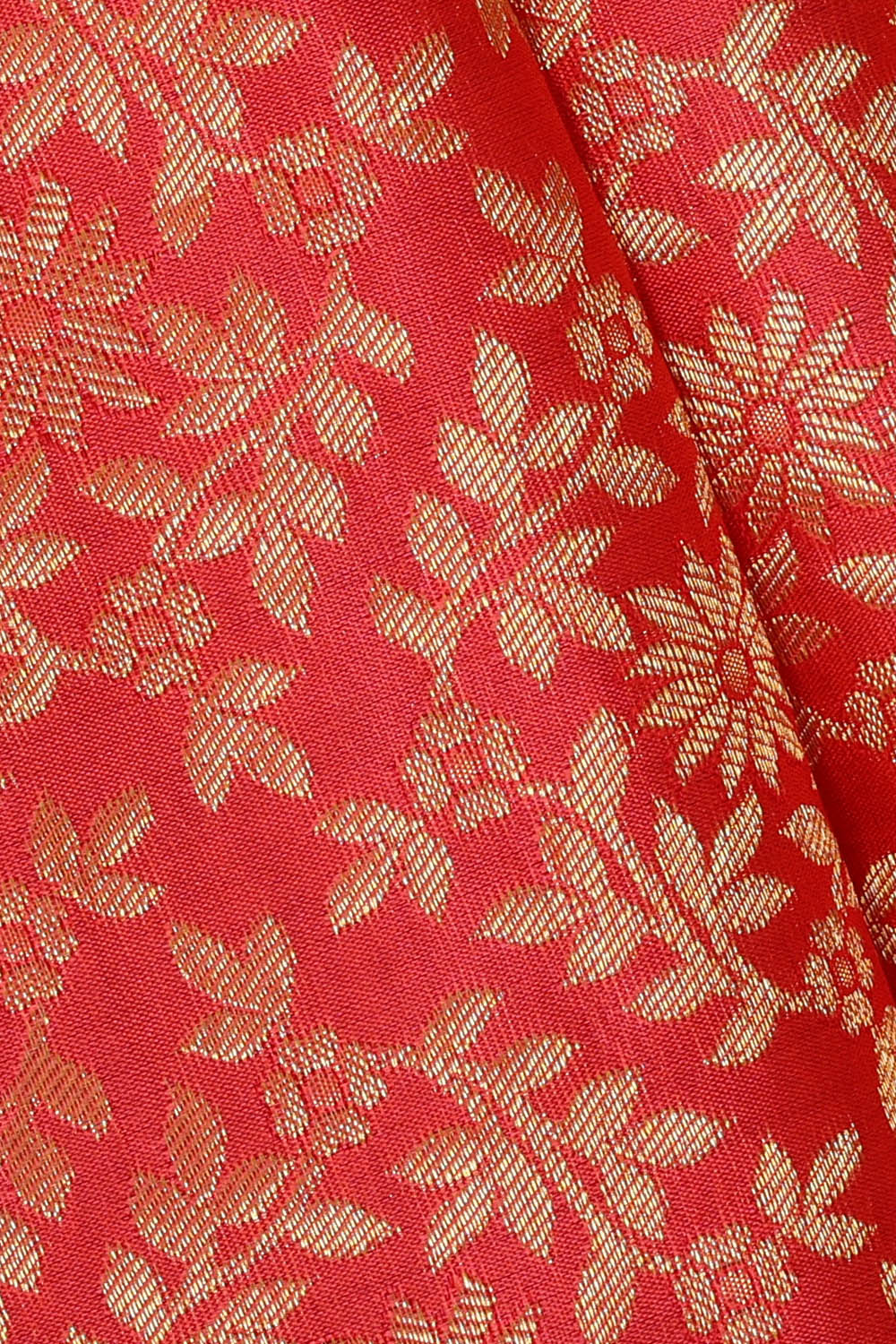 Image of Coral-Peach Kanchipattu Brocade Saree