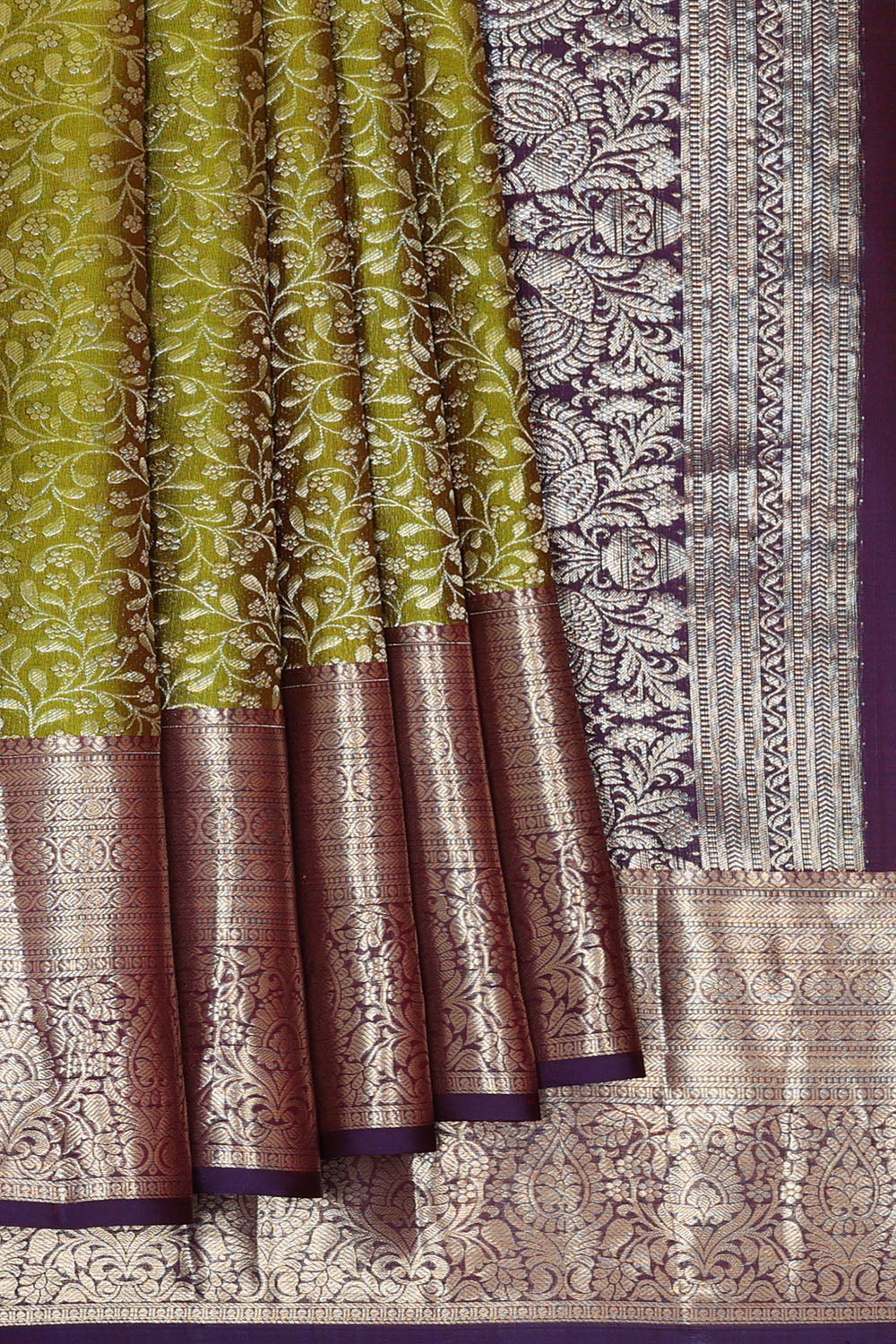 Image of Green Kanchipattu Brocade Saree