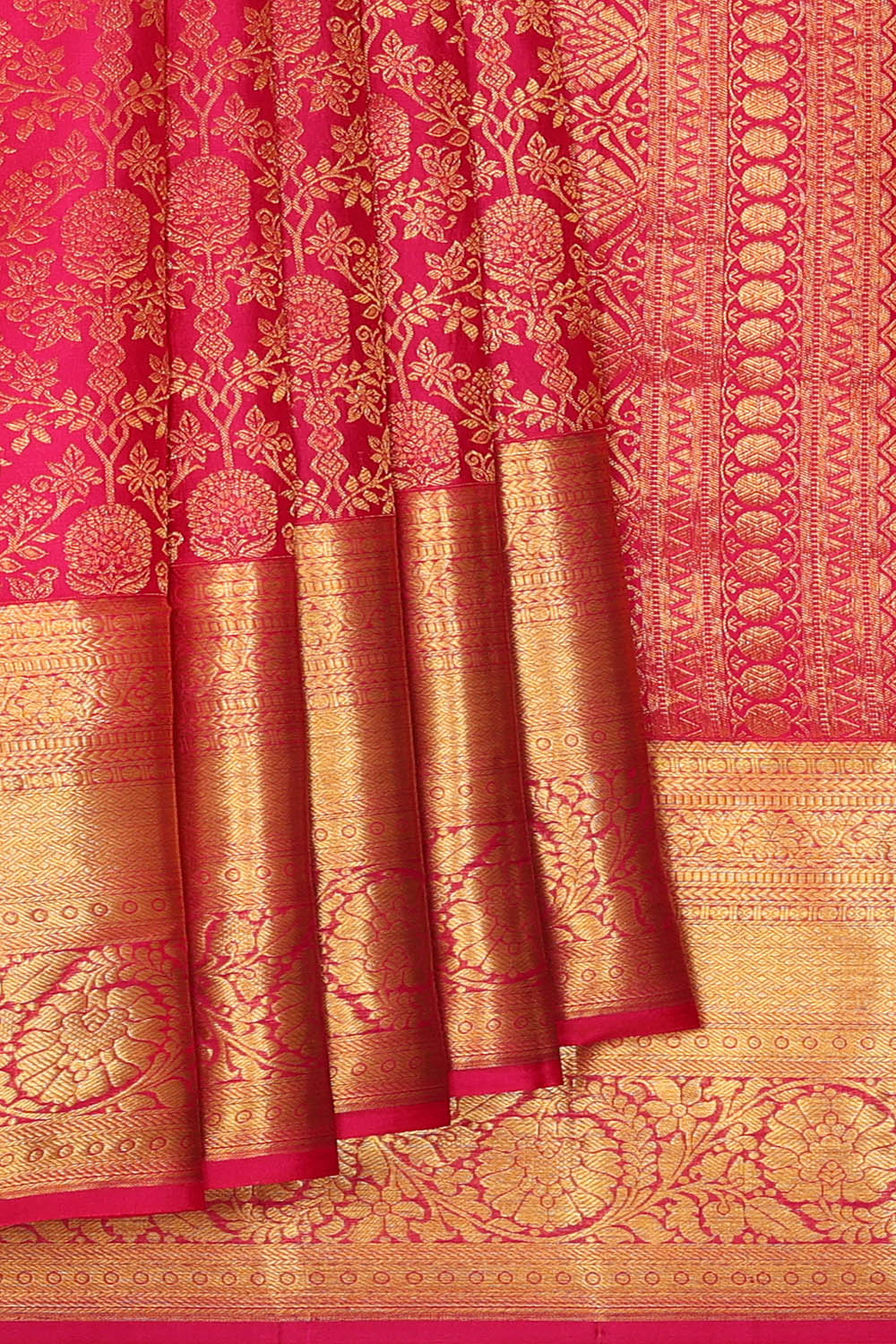 Image of Kanchipattu Pink Brocade Saree