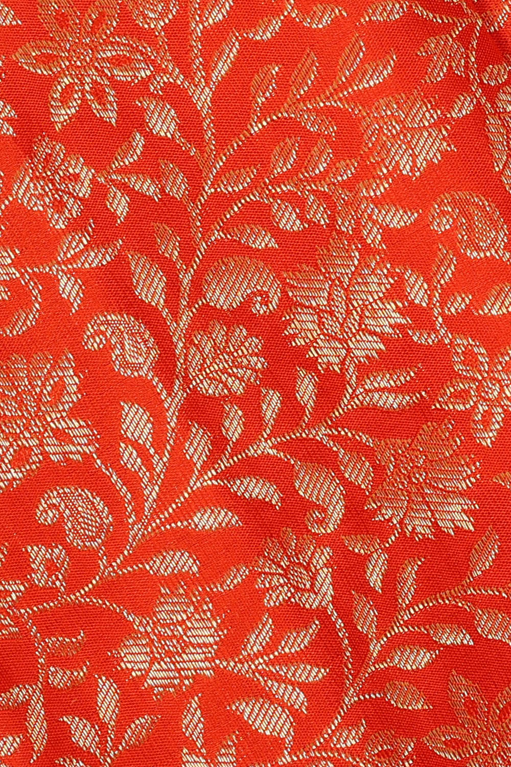 Image of Kanchipattu Orange Brocade Saree