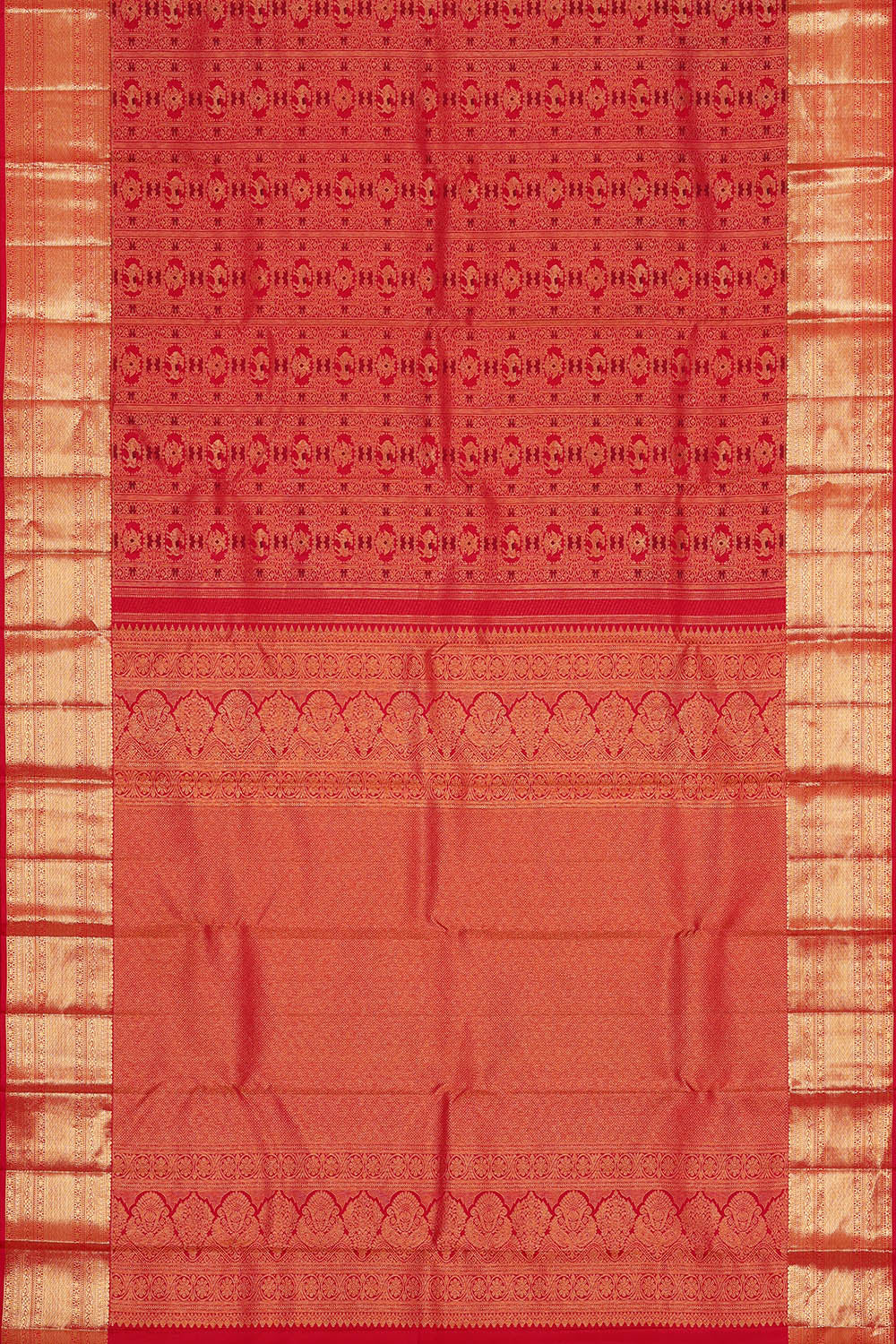 Image of Kanchipattu Red Brocade Saree