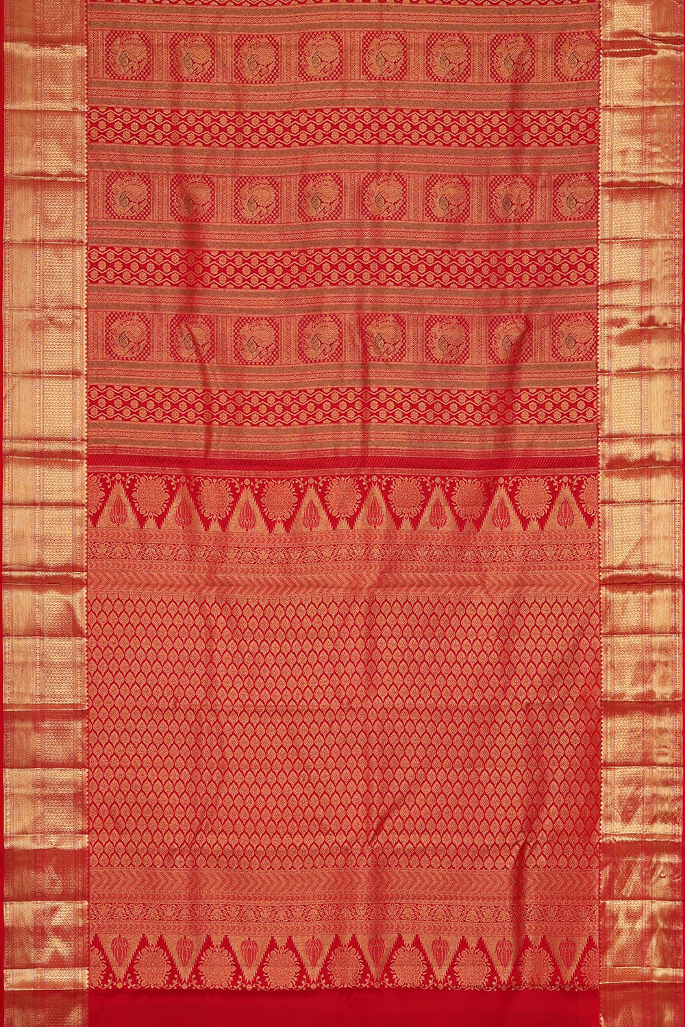 Image of Red Kanchipattu Brocade saree