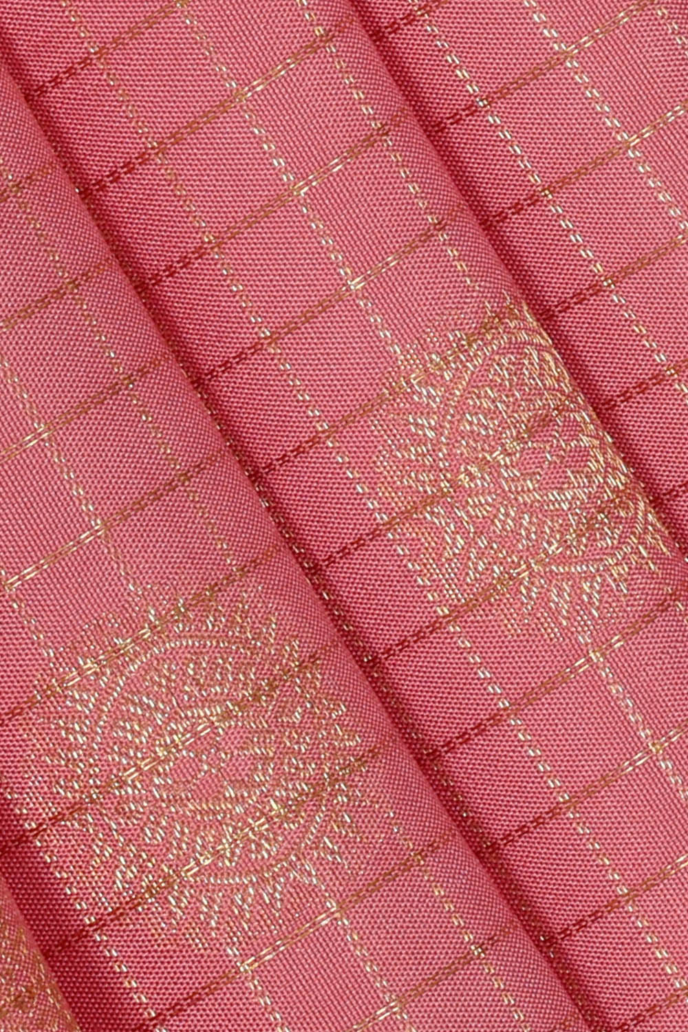 Image of Kanchipattu Pink Kattam Saree