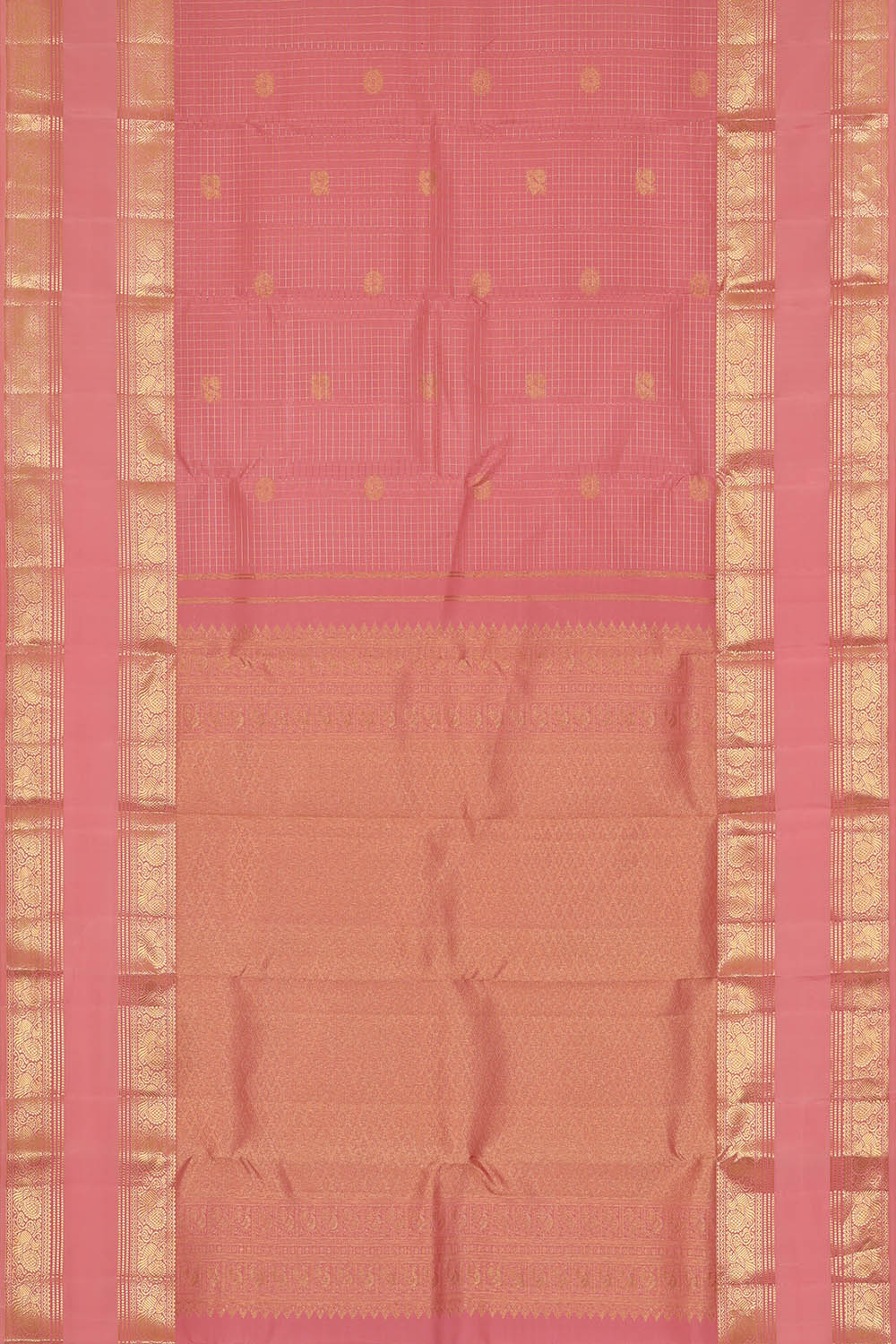 Image of Kanchipattu Pink Kattam Saree