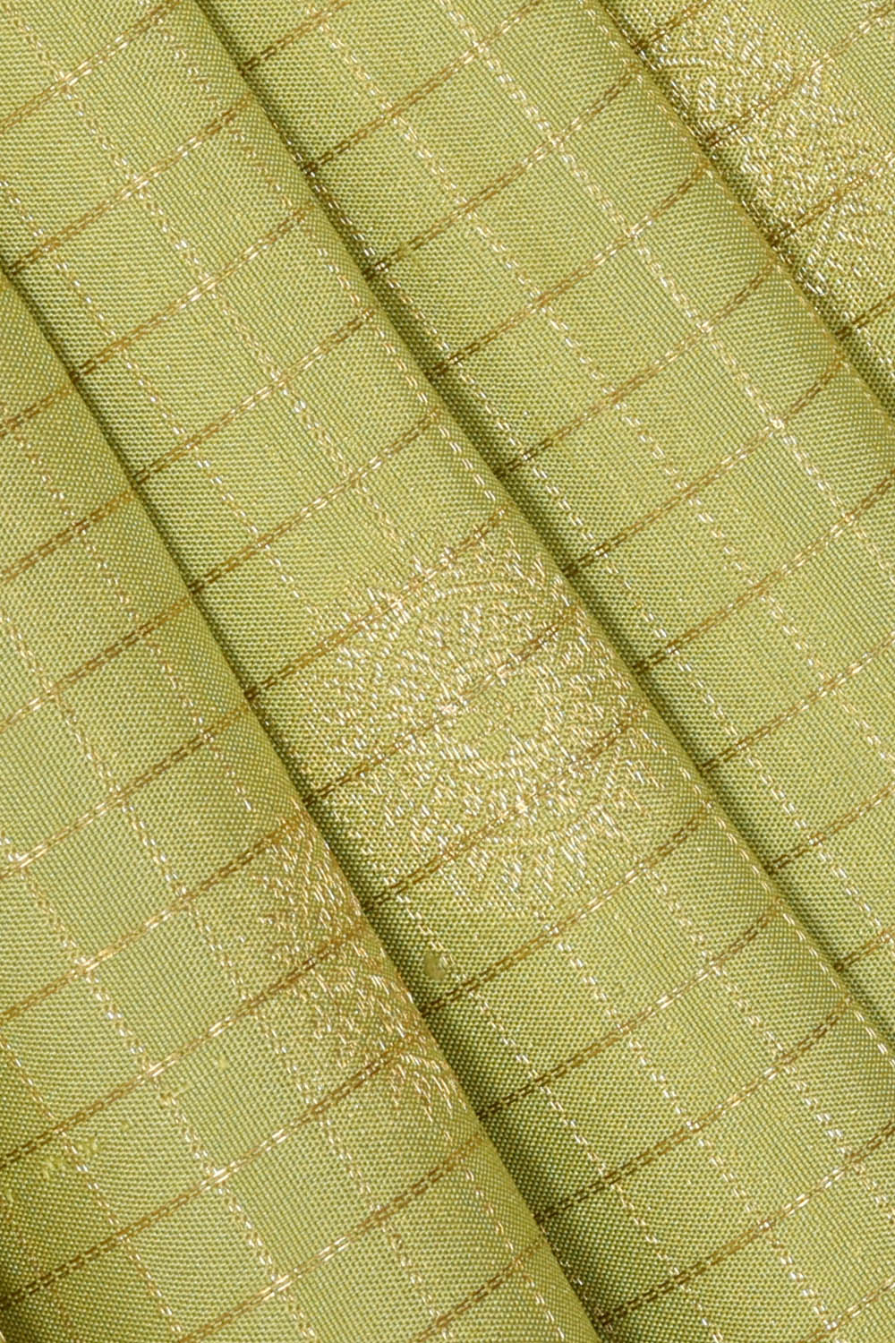 Image of Sage-Green Kanchipattu Kattam Saree