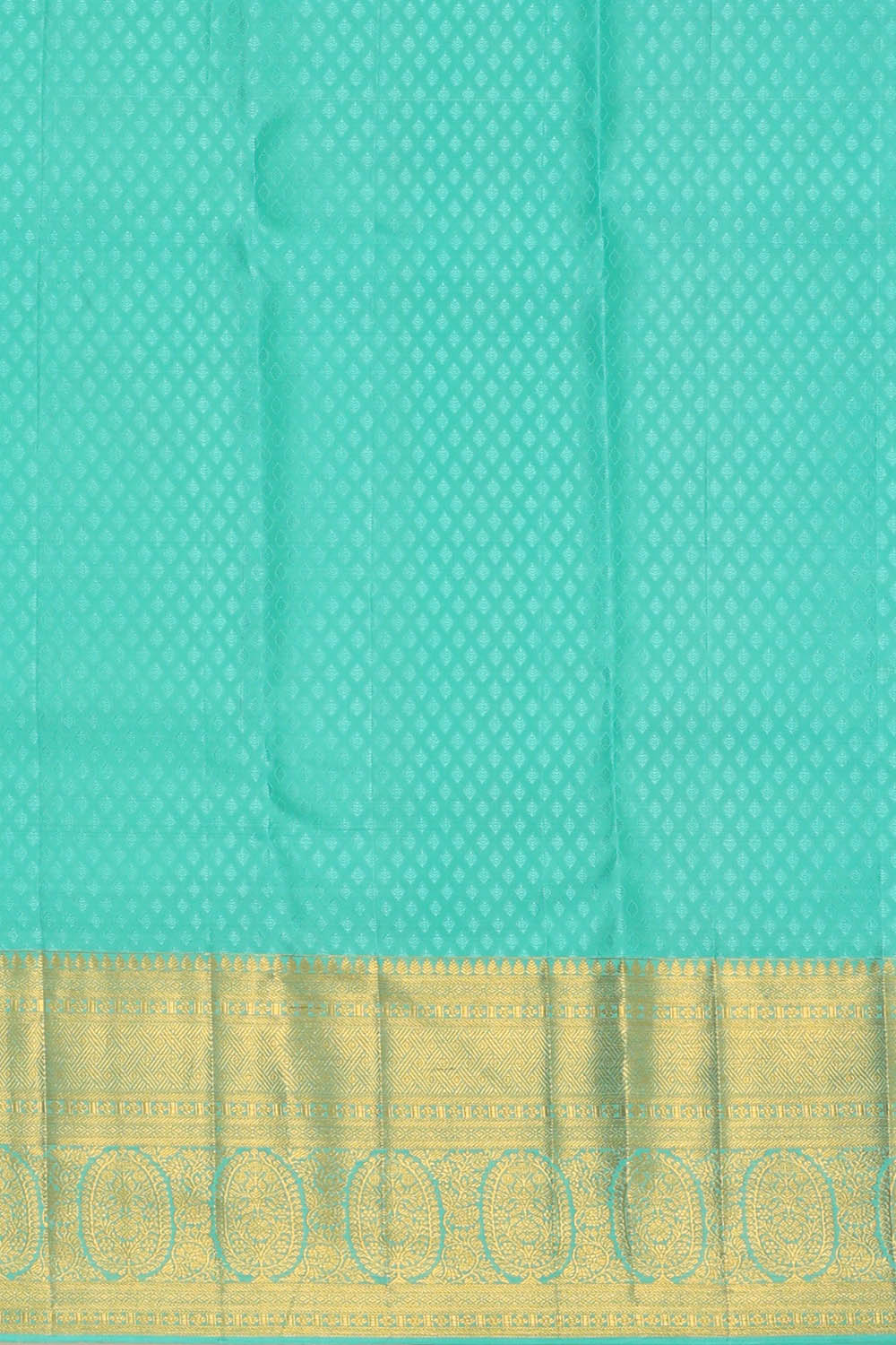 Image of Sea-blue South Silk Brocade Saree